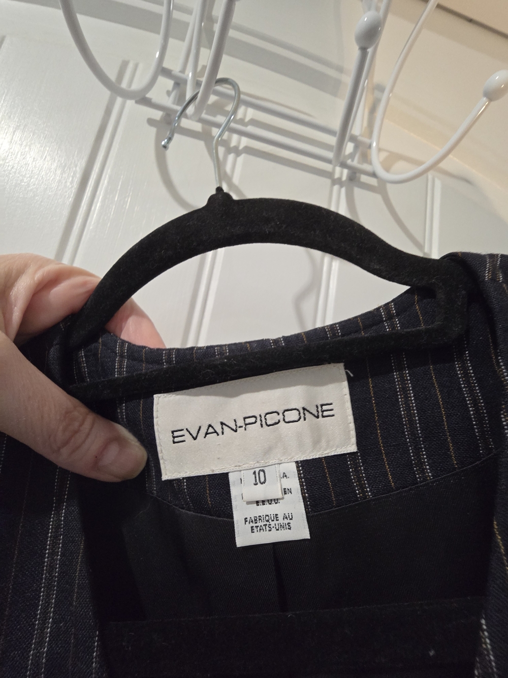 Pinstripe Blazer with Gold Buttons, Made In US - Picture 4 of 5
